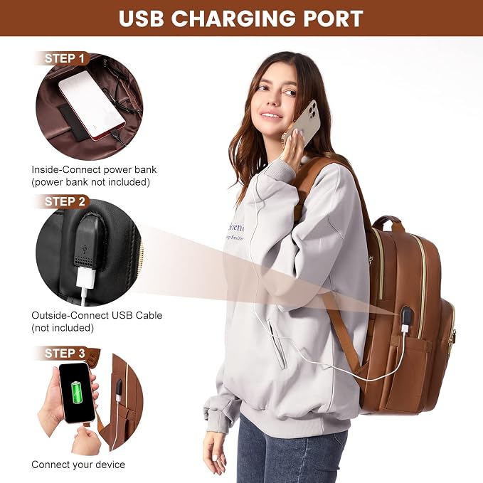 LOVEVOOK Laptop Backpack Purse for Women, Large Capacity Travel Computer Work - Image 7