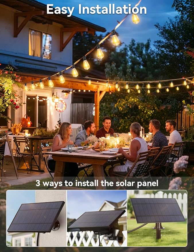 Brightever 60FT Solar String Lights Outdoor Waterproof, Patio Lights Solar - Image 8