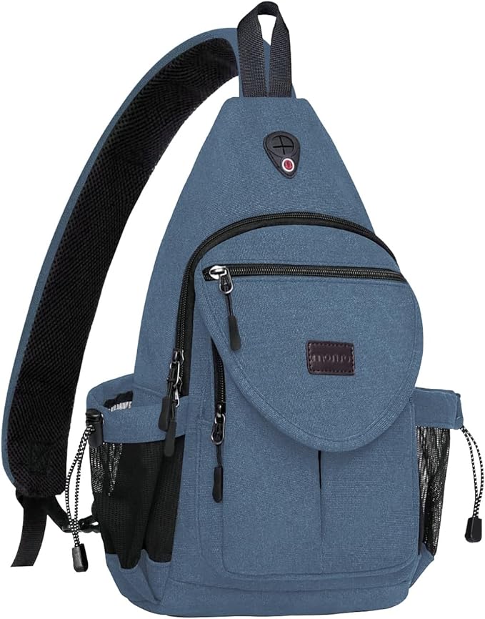 MOSISO Sling Backpack, Canvas Crossbody Hiking Daypack Bag by MOSISO