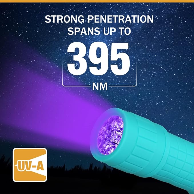 EverBrite Black Light Flashlight 6 Pack, UV Mini Flashlight, 9-Led 395nm - Image 4