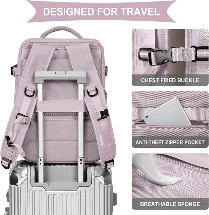 WONHOX Large Travel Backpack Carry on Flight Approved Laptop Work Business - Image 4