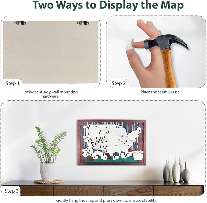 Wooden US National Parks Map Travel Tracker – 3-Layer Framed Wall Art - Image 8
