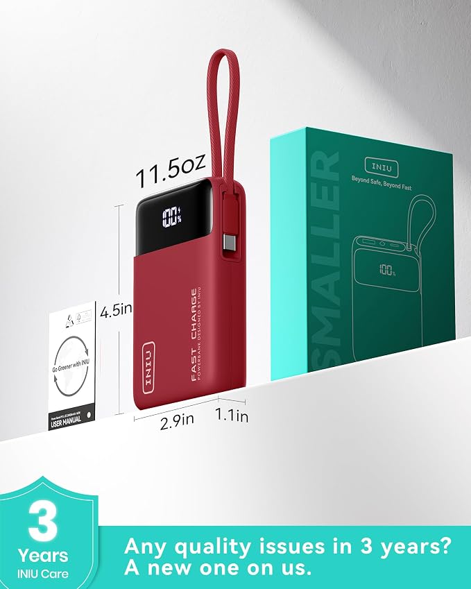 INIU 20000mAh Power Bank, Small Portable Charger, 45W PD Fast Charging Battery - Image 4
