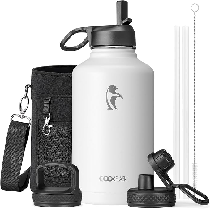 Coolflask Half Gallon Water Bottle Insulated by Coolflask
