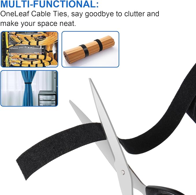 OneLeaf Hook and Loop Roll Reusable Fastening Cable Ties, Free Cutting - Image 6
