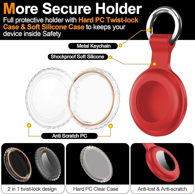 1|2|4Pack for Apple AirTag Holder, for Air Tag 2nd &1st Genaretion, Waterproof - Image 3
