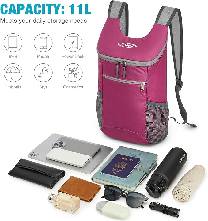 G4Free Lightweight Packable Hiking Backpack - Image 7
