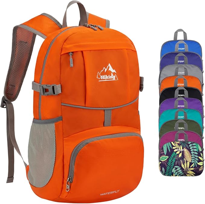 WATERFLY Hiking Packable Daypack Backpack: 25L Ultra Lightweight Day Pack by Waterfly