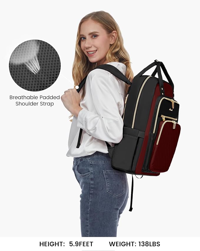 LOVEVOOK Laptop Backpack Purse for Women, 15.6" Laptop Bag for Travel - Image 6