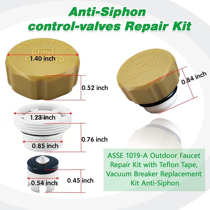 Anti-Siphon Industrial-control-valves Repair Kit， ASSE 1019-A Vacuum Breaker - Image 2