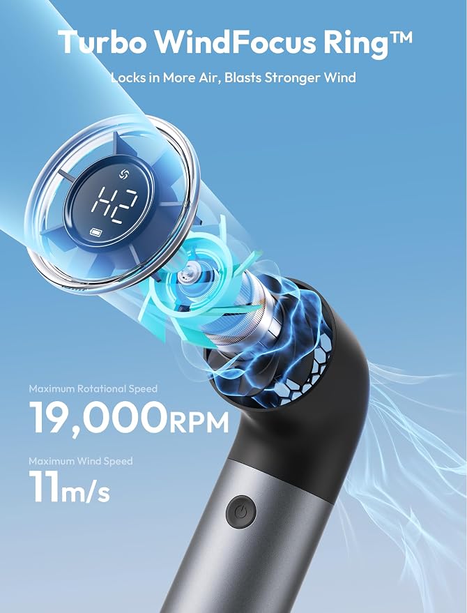 Aecooly Portable Handheld Fan, Powerful Turbo Mini Fan, 19000 RPM High Speed - Image 3