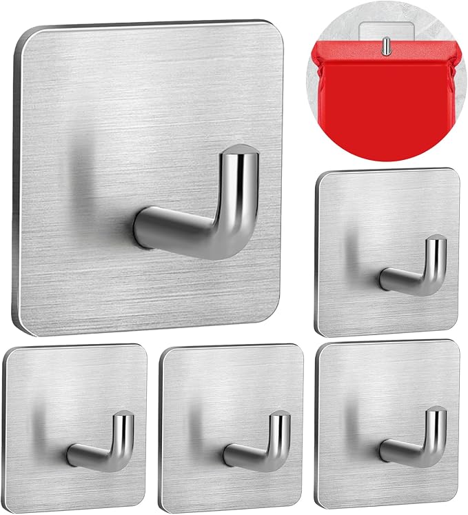 Emergency Fire Blanket Wall Hooks，Waterproof Stainless Steel Adhesive Hooks by ZYPLUM