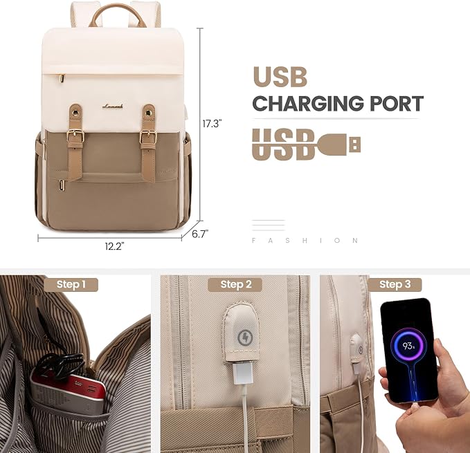 LOVEVOOK Laptop Backpack for Women Vintage Travel Backpack Purse Airline - Image 5