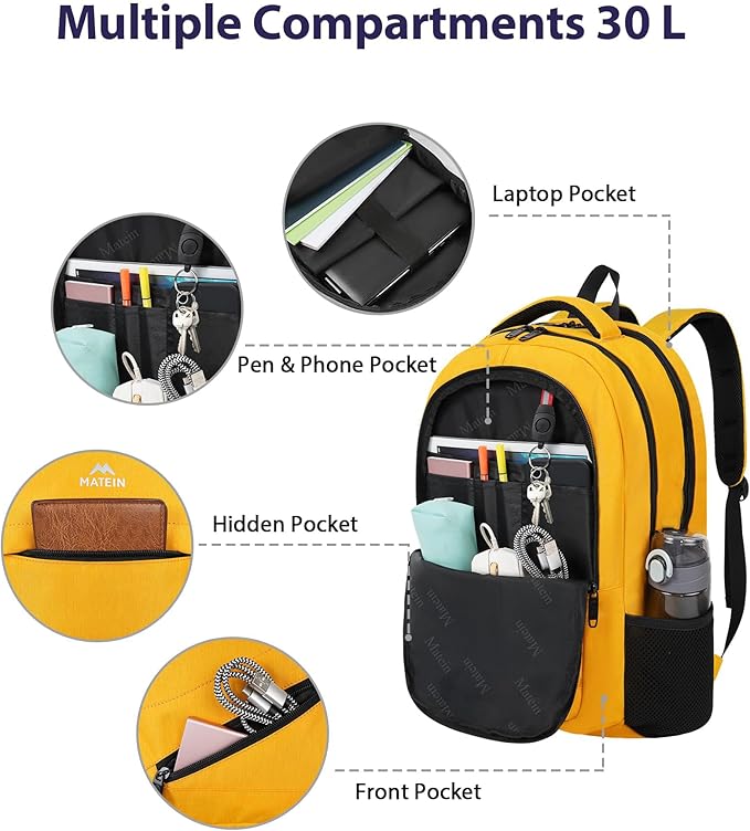 MATEIN 17 Inch Travel Backpack, Water Resistant Commute Work Carryon Bag - Image 5