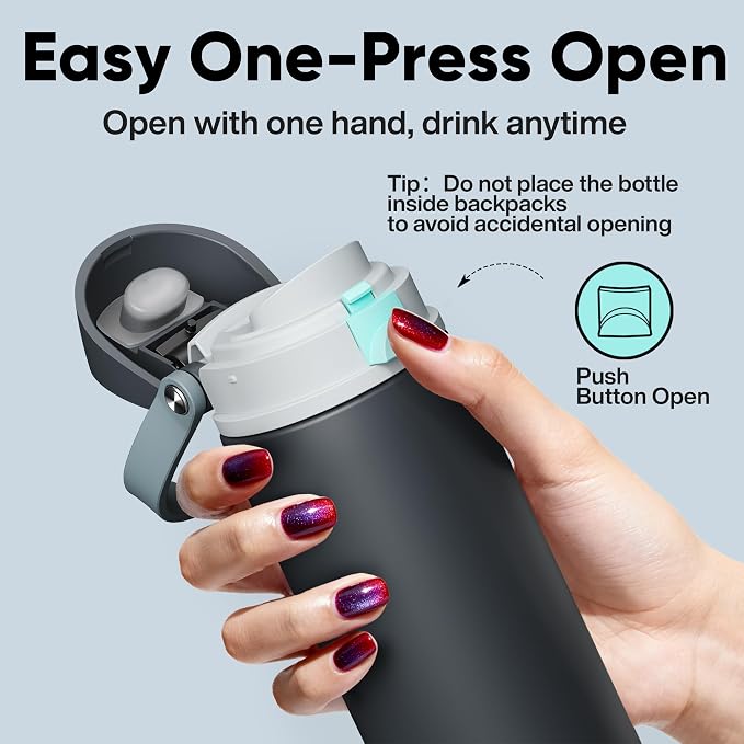 Insulated Water Bottle with Straw - Image 5