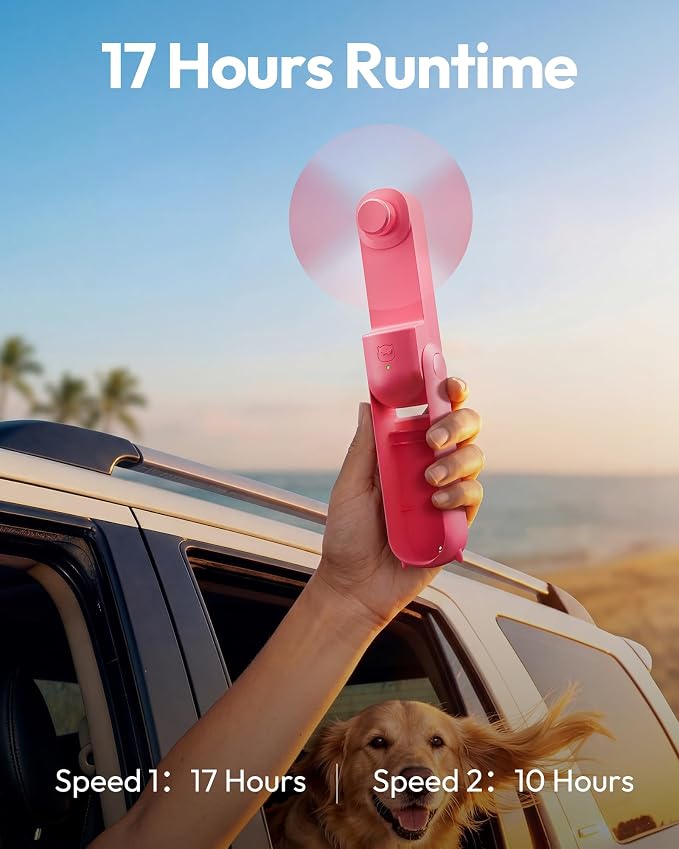 Gaiatop Portable Handheld Fan, 3 in 1 Mini Fan Handheld, Foldable Personal Fans - Image 3