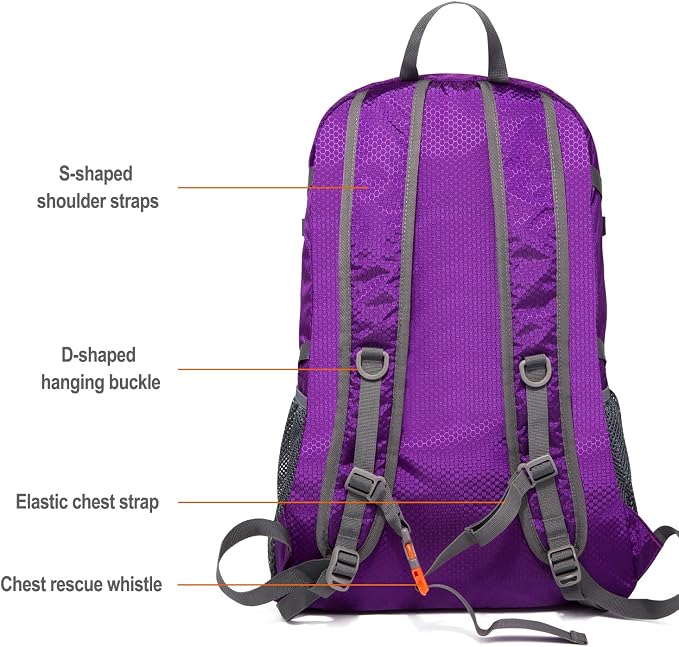 Packable Lightweight Backpack 40L, Ripstop Nylon Foldable Traveling Daypack - Image 4