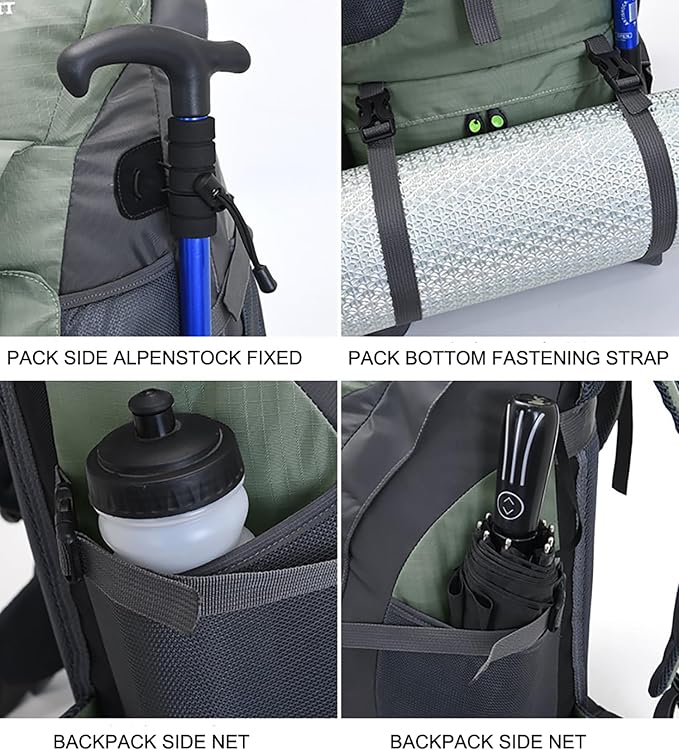 Bseash 50L Hiking Backpack, Water Resistant Lightweight Outdoor Sport Daypack - Image 3