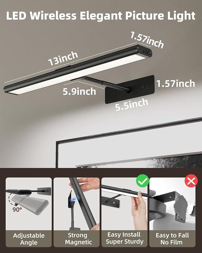 EZVALO Picture Light for Wall, Magnetic LED Art Painting Light - Image 5