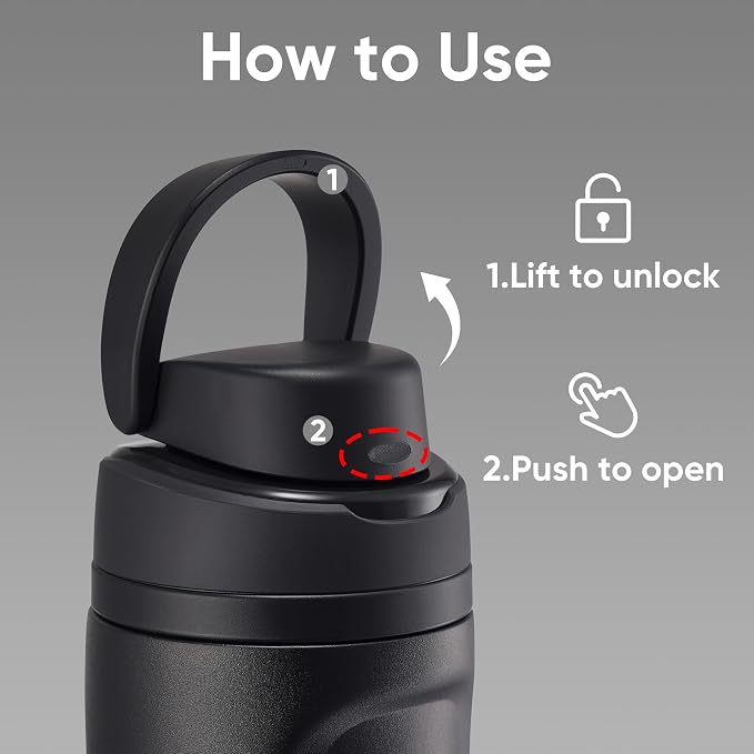 Fijinhom 16 oz Insulated Water Bottle, Stainless Steel Sports Water Bottle - Image 2