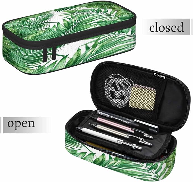 Palm Leaves Pencil Case Green Tropical Plant Pencil Bag Pen Markers Pouch - Image 7