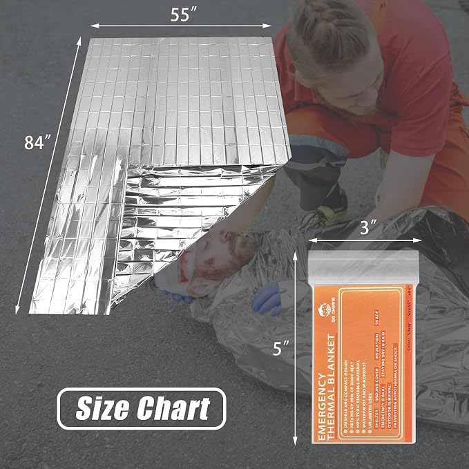 QIO CHUANG Emergency Mylar Thermal Blankets -Space Blanket Survival kit Camping - Image 2