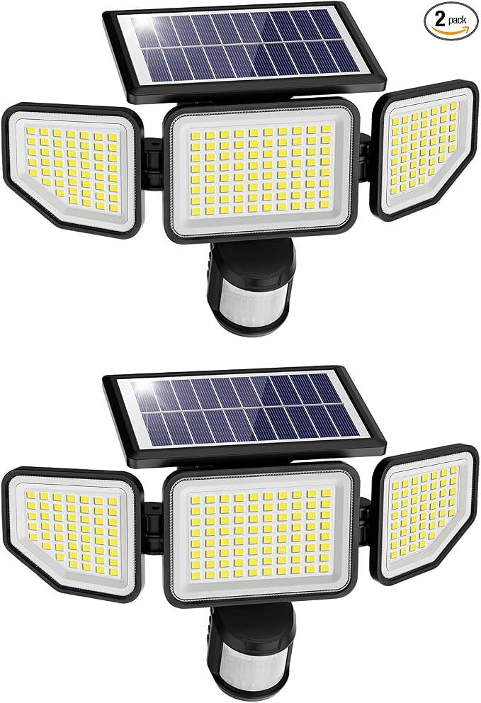 Onforu 4500LM Solar Lights Outdoor, 3 Heads Security Lights by Onforu