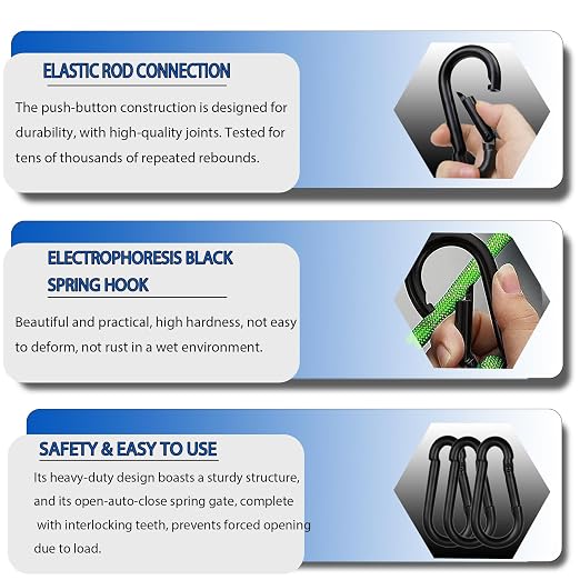 40PCS M4 Heavy Duty Carabiner Clip, 1.57Inch Snap Hook Quick Link Small - Image 6