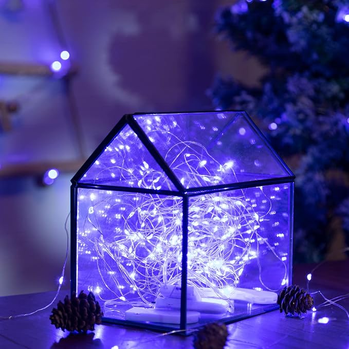 12-Pack LED Fairy Lights 7 Feet Battery Powered Waterproof Silver Wire 20 Slim - Image 4