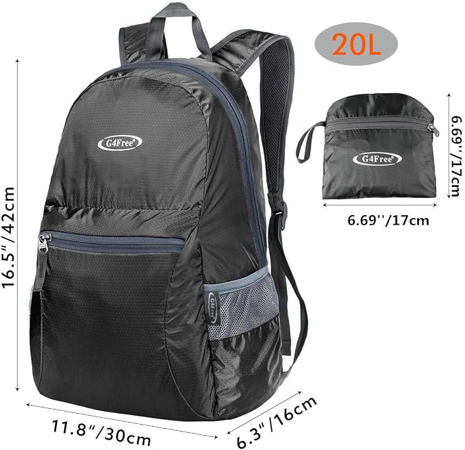 G4Free 20L Lightweight Packable Backpack Travel Hiking Daypack Foldable Backpack - Image 2