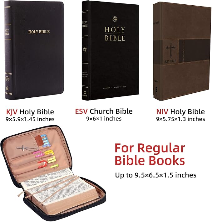 FINDCOZY Bible Cover for Women, Durable Carrying Book Case Church Bag for - Image 2