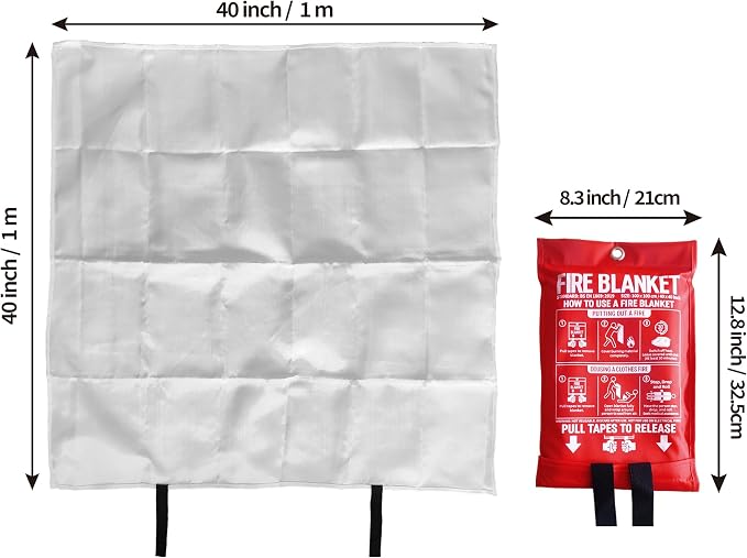 Fire Blanket for Kitchen and Home, Fiberglass Emergency Fire Blanket, 4 Pack - Image 5
