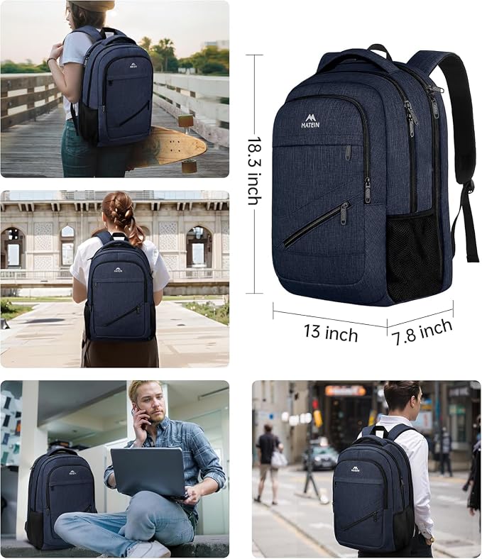 MATEIN 17 Inch Laptop Backpack, Large Work Backpack Travel Carry On TSA Approved - Image 6
