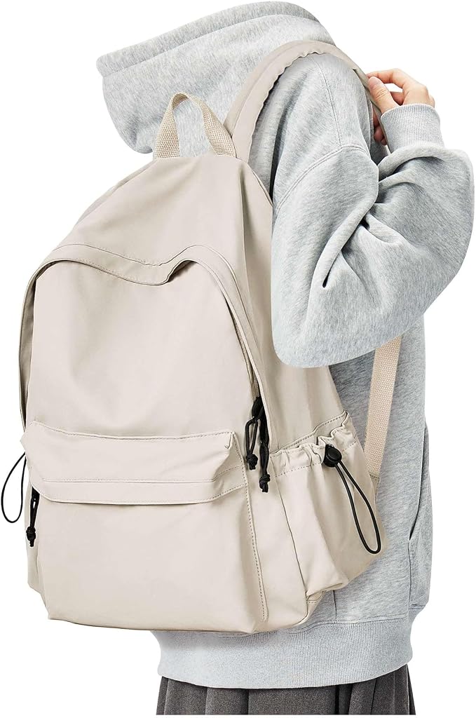 BJLFS White School Backpack for Girls Women, Waterproof High School Book Bag - Image 9