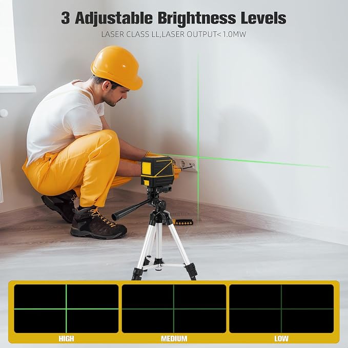 Laser Level with Tripod, 100 feet Green Cross Line Self Rotary Leveling Laser - Image 5