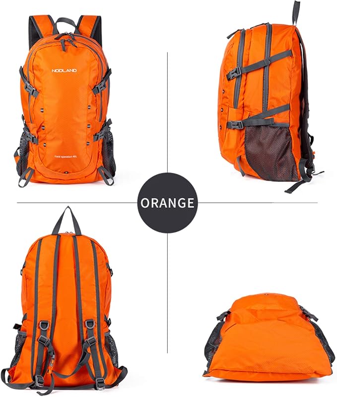 NODLAND Lightweight Backpack, Travel 40L Foldable Water-Resistant Daypack - Image 3