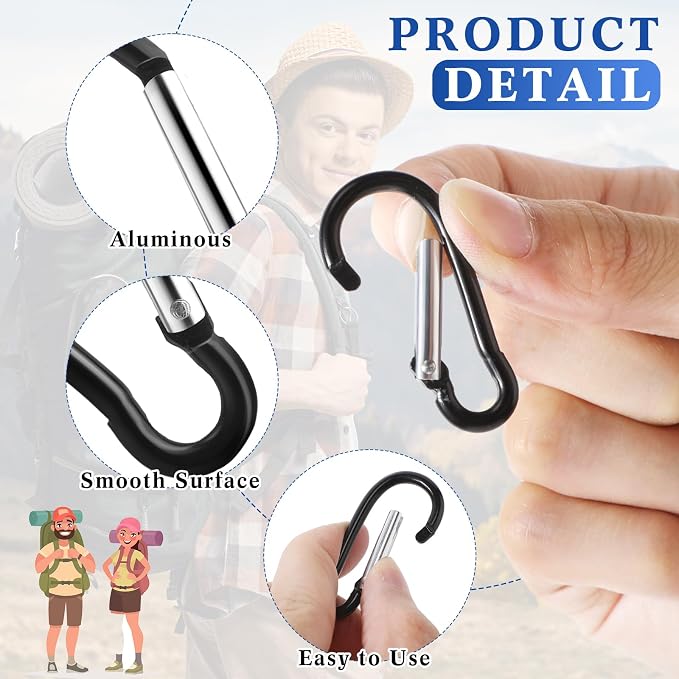 Yaocom 300 Pcs 2" Carabiner Bulk Small Carabiner Clip - Image 3