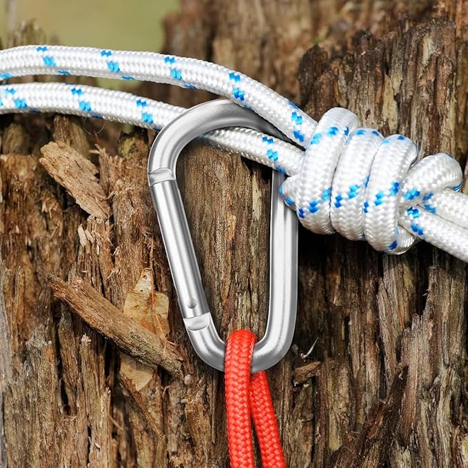 Carabiner Keychain Clip -3" Aluminum Carabiner D Ring, Caribeener Clips - Image 2