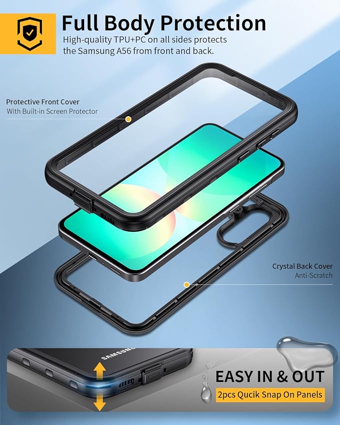 Lanhiem for Samsung Galaxy A56 Phone Case, IP68 Waterproof Dustproof, Built-in - Image 4