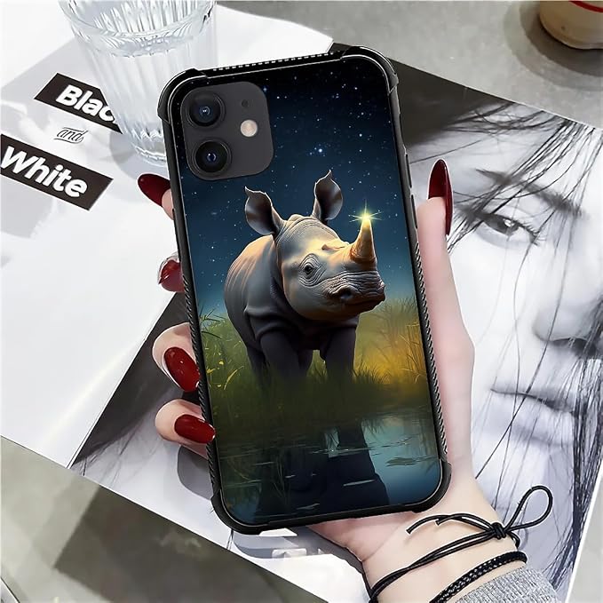 for iPhone 11 Case, Rhino Water Marshes Pattern Graphic Design Girl Boy Soft - Image 7