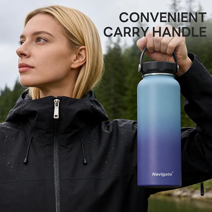 Navigate 40 oz Insulated Stainless Steel Sports Water Bottle - Image 8