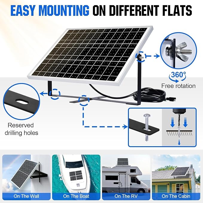 ECO-WORTHY 25 Watts 12V Off Grid Solar Battery Charger Kit: Waterproof Solar - Image 5