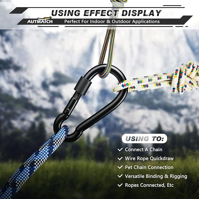 AUTMATCH Carabiner Clips, 4 Pack - Image 6