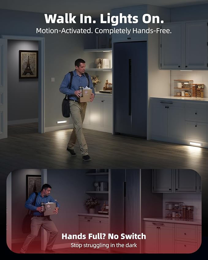 10inch Under Cabinet Lighting, Magnetic Closet Lights, Dimmable & 3 Color Temps - Image 6
