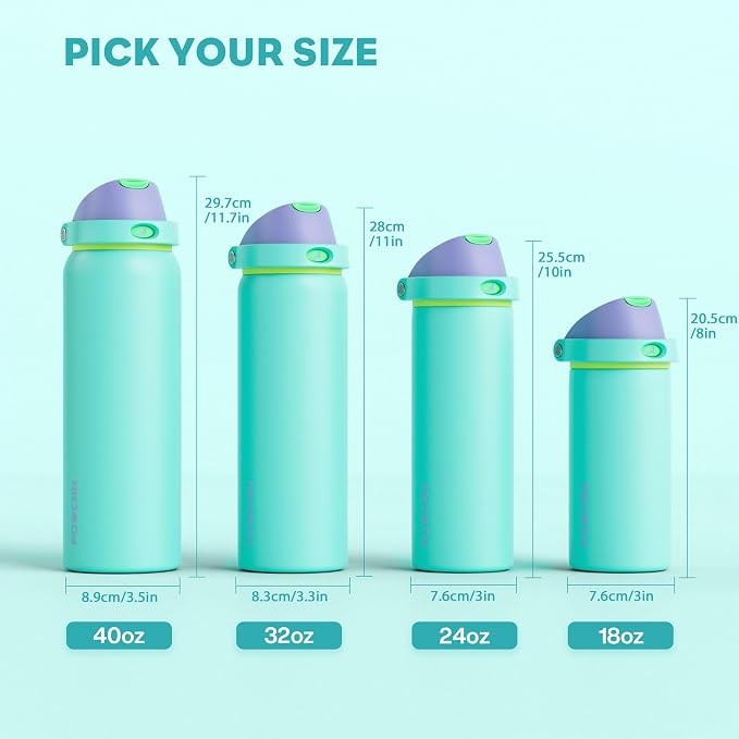 POWCAN 18 oz Insulated Water Bottle: 2-in-1 Push-Button Spout & Quick-Flip Straw - Image 8