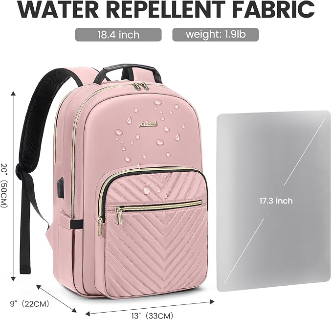 LOVEVOOK Laptop Backpack for Women 18.4 inch, Cute Womens Travel Backpack Purse - Image 4