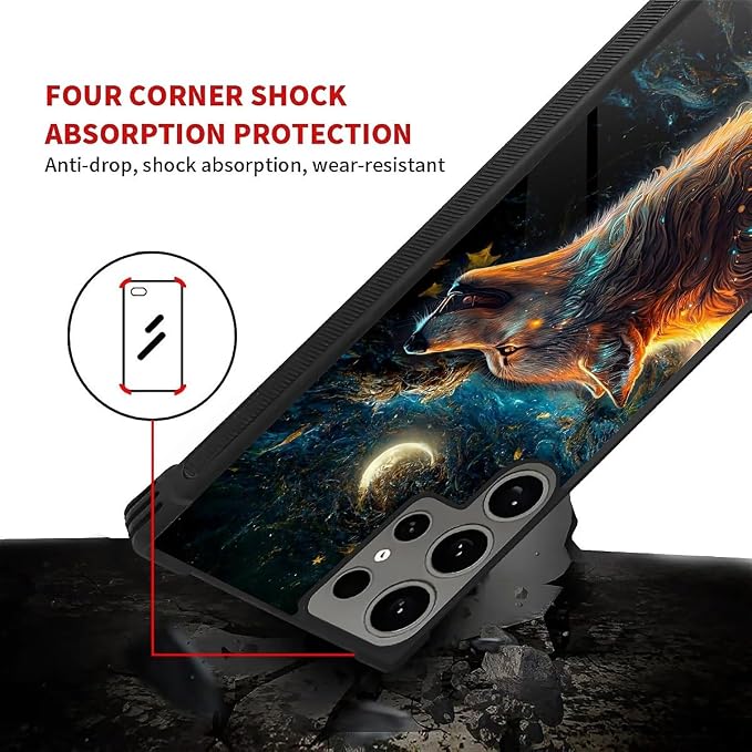 for Samsung Galaxy S24 Ultra Case, Star Cave Hungry Wolf Pattern Graphic Design - Image 6