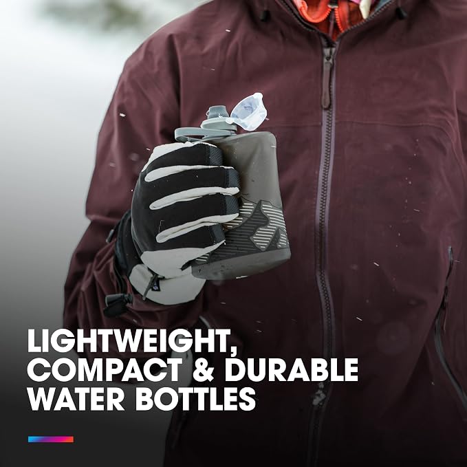 HydraPak Stow Collapsible Water Bottle – 350ml, 1L – Ultralight, Leak-Proof - Image 2