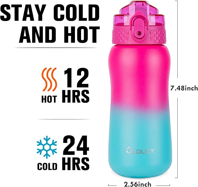 Oldley Insulated Water Bottle 12oz Kids Water Bottles - Image 3