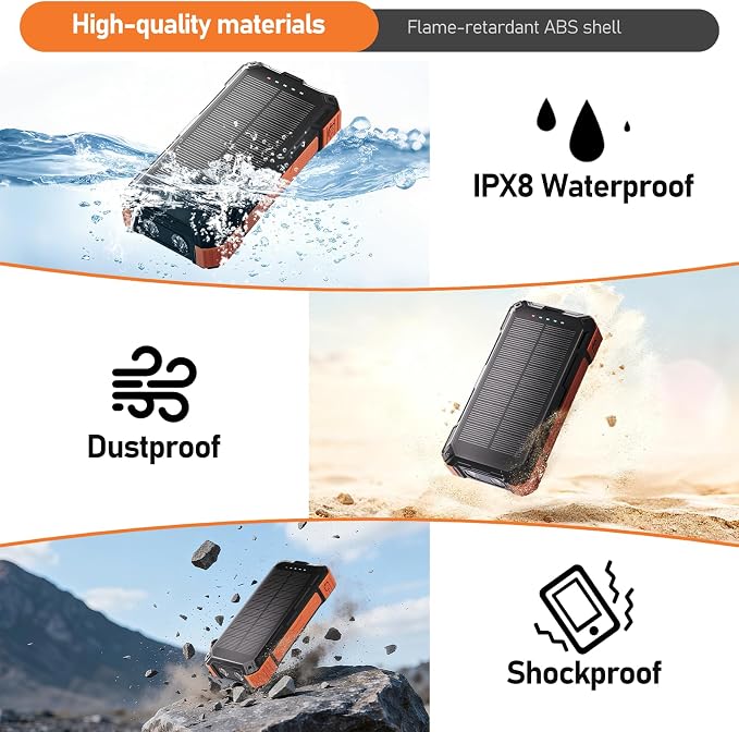 ERRBBIC Solar Charger Power Bank 49800mAh, 22.5W Portable Charger, 15W Wireless - Image 6